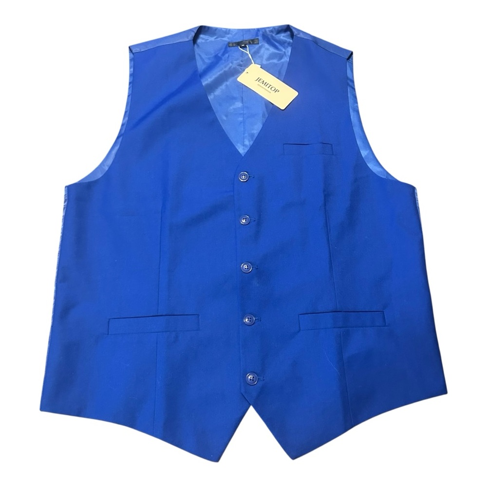 Jemitop Men's‎ Royal Blue Vest Formal Occasion Wedding Party